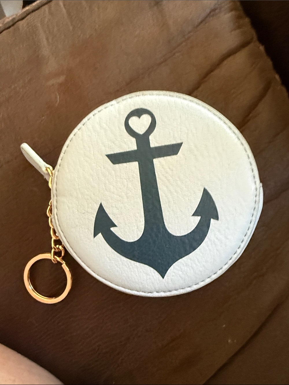LC Lauren Conrad Light Blue Coin Pouch with Anchor Detail